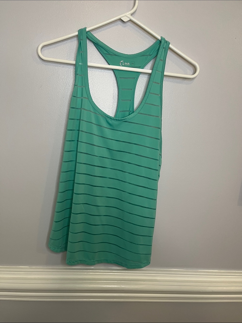 Women’s Teal Striped Racerback Tank Top